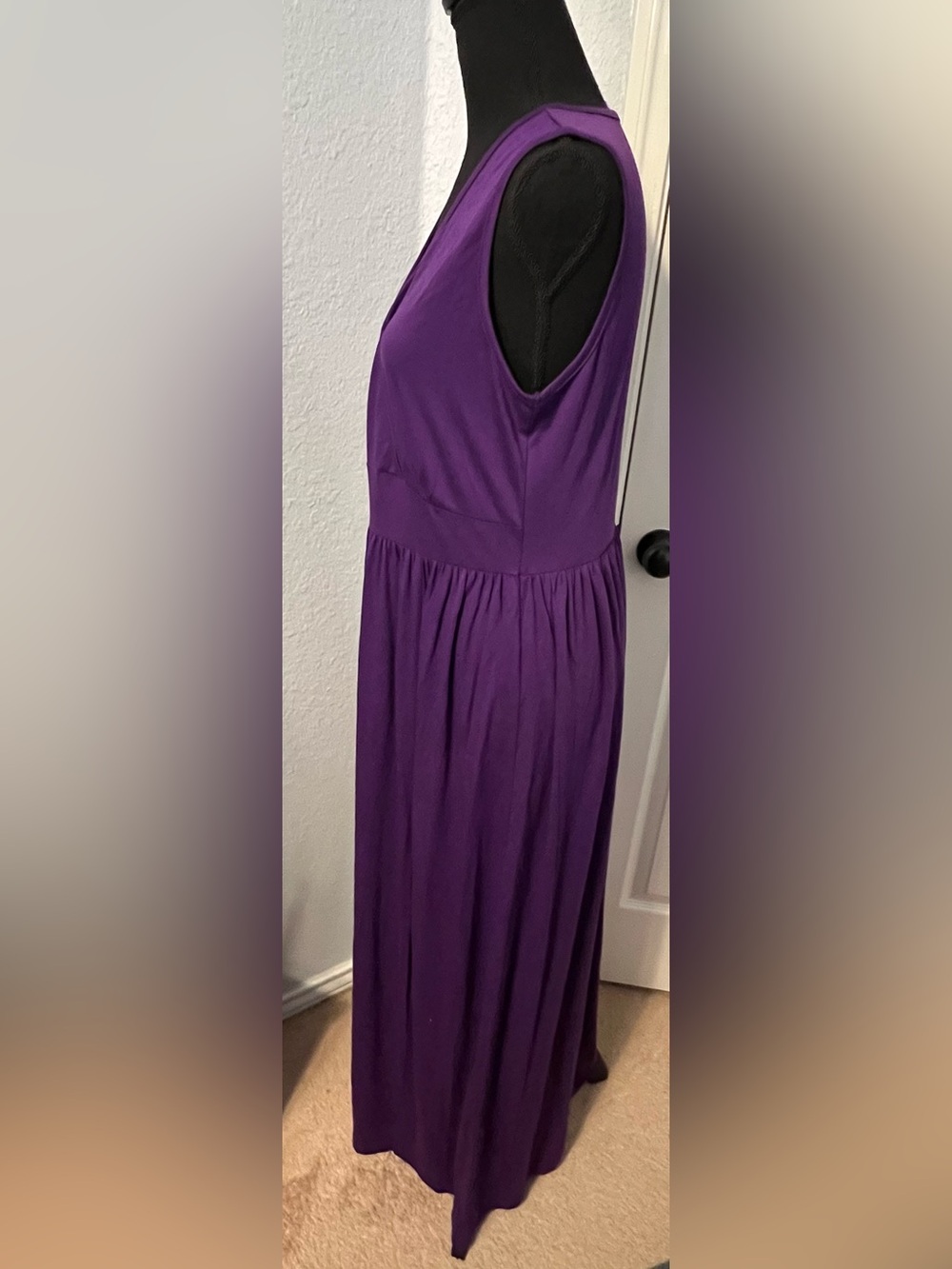 Deep Purple Maxi Dress Surplice Top and Bottom Split NWT - Picture 3 of 6